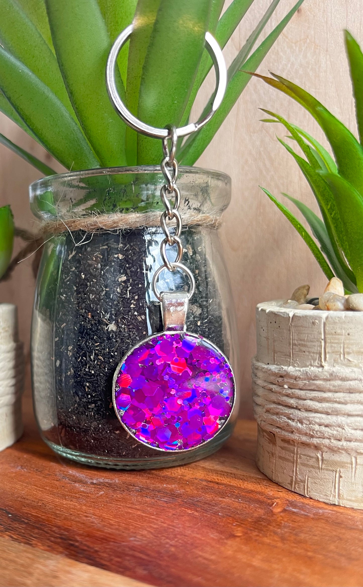 Porte clé violet